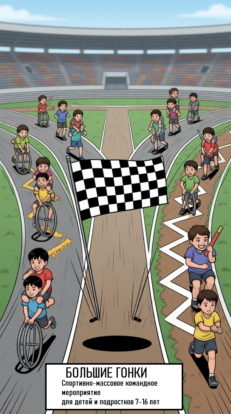 Сценарий спортивного праздника «Большие гонки» для детей и подростков (7–16 лет) ФГОС