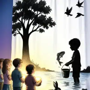 Сценарий теневого театра «Тайна лесного озера» ФГОС, 7–10 лет, экология