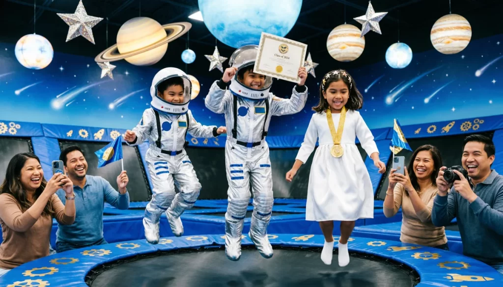 Оригинальный сценарий выпускного в батутном центре Космический десант для детей 6-7 лет