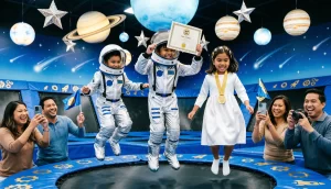 Оригинальный сценарий выпускного в батутном центре Космический десант для детей 6-7 лет